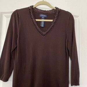 JonesNewYork Signature Beaded Knit Top